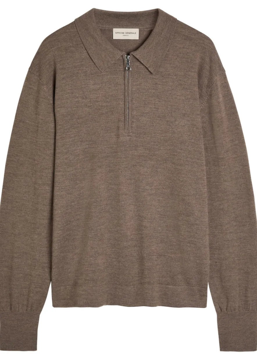 Merino wool polo jumper