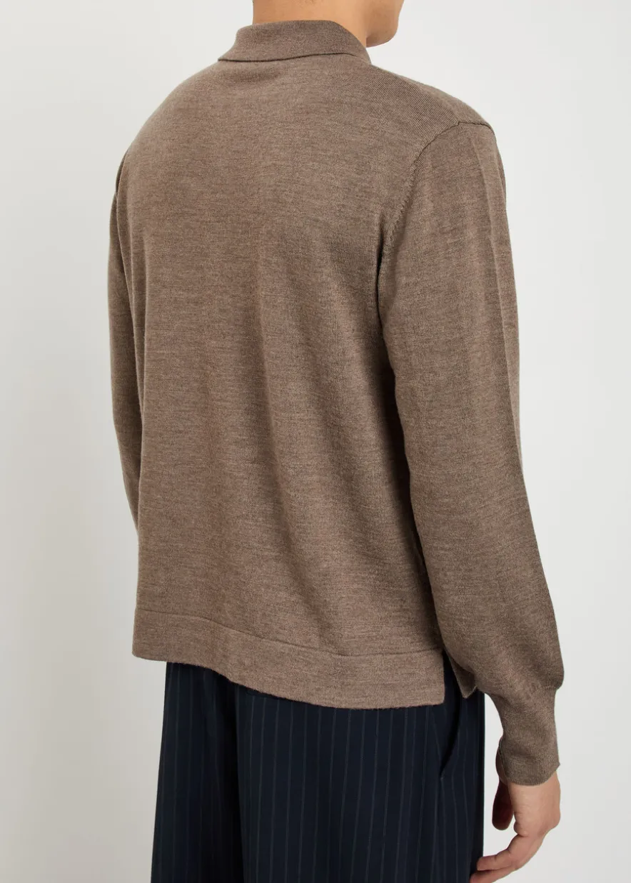 Merino wool polo jumper