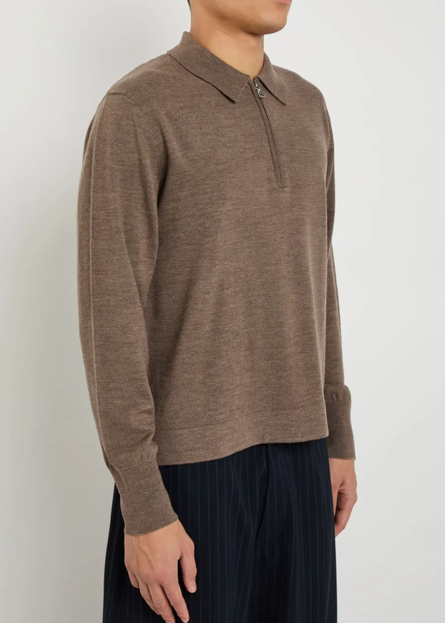 Merino wool polo jumper