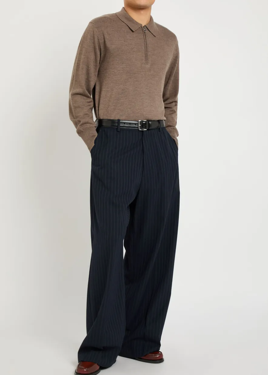 Merino wool polo jumper