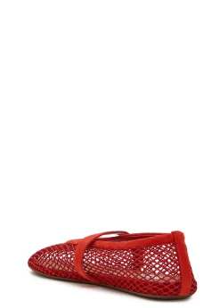 Mesh and suede ballet flats