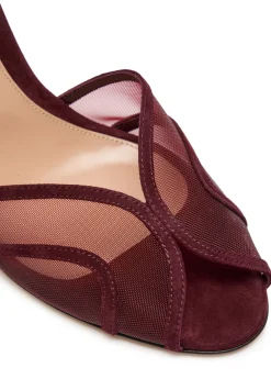 Mesh and suede sandals