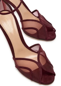 Mesh and suede sandals
