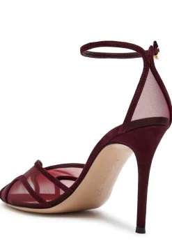 Mesh and suede sandals