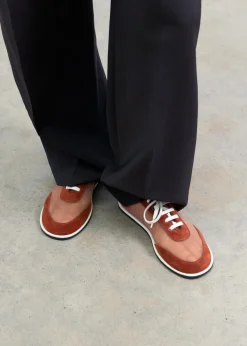 Mesh and suede sneakers
