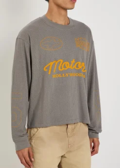 Mesh Motors printed cotton-mesh T-shirt