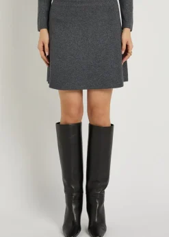 Metallic knit mini skirt