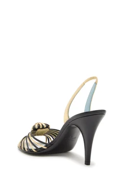 85 metallic leather slingback sandals