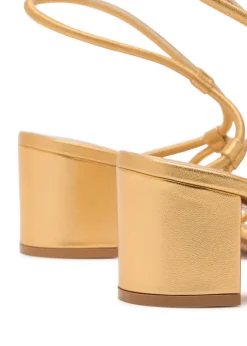 65 metallic nappa leather sandals