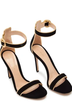 105 metallic-trim velvet sandals