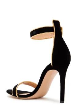 105 metallic-trim velvet sandals