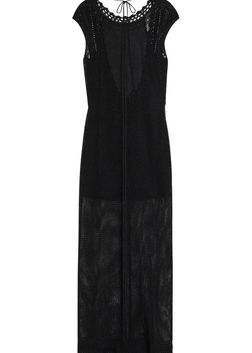 Metaya bead-embellished crochet maxi dress