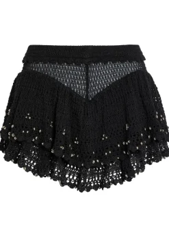Metuanie bead-embellished crochet shorts