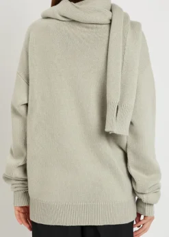 Mia scarf-effect cashmere jumper