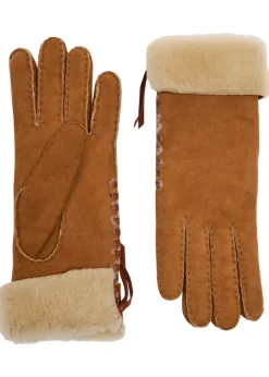 Mia shearling-lined suede gloves