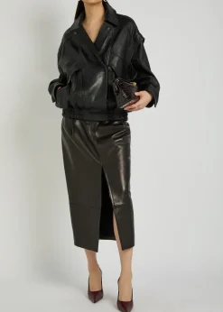 Micah grained leather jacket