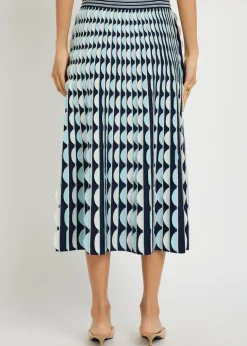 Micah scalloped knit midi skirt