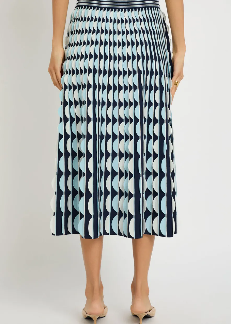 Micah scalloped knit midi skirt