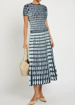 Micah scalloped knit midi skirt