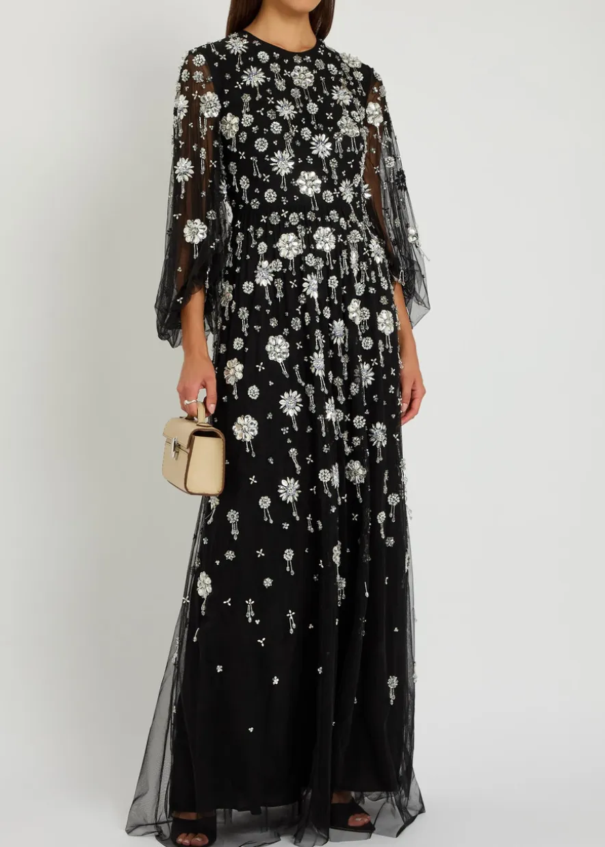 Micheline crystal-embellished tulle gown
