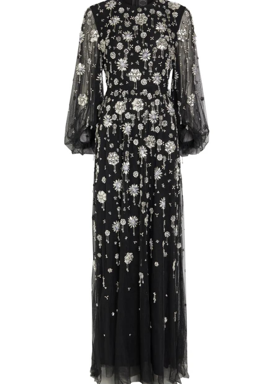 Micheline crystal-embellished tulle gown