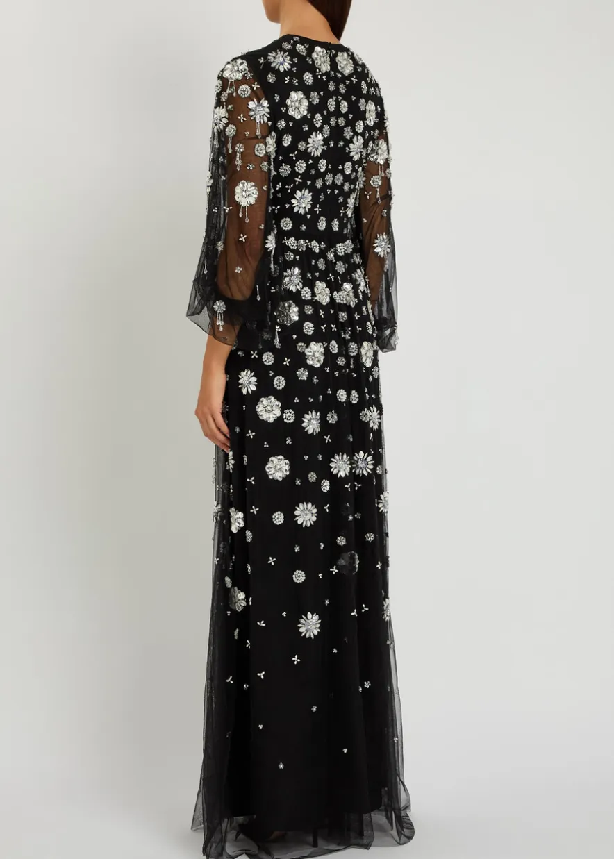 Micheline crystal-embellished tulle gown
