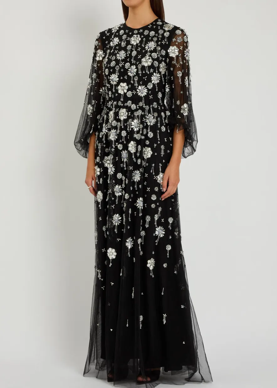 Micheline crystal-embellished tulle gown