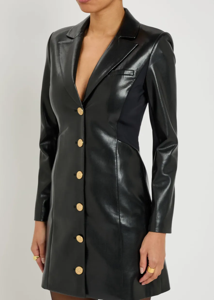 Michelle faux leather mini blazer dress