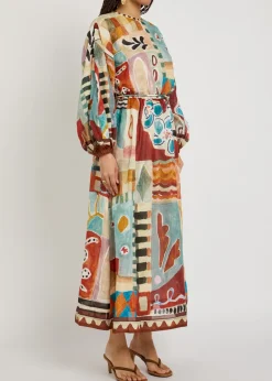 Michelle printed woven maxi dress