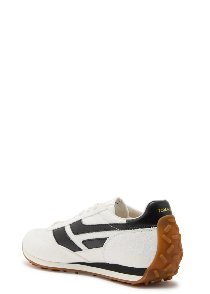 Mick panelled mesh-knit sneakers