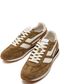 Mick panelled suede sneakers
