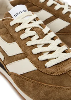 Mick panelled suede sneakers