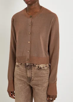 Micro cotton-blend cardigan