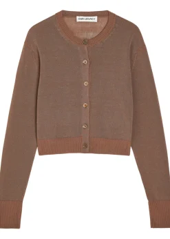 Micro cotton-blend cardigan