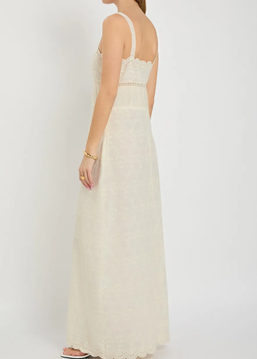 Mila embroidered cotton midi dress