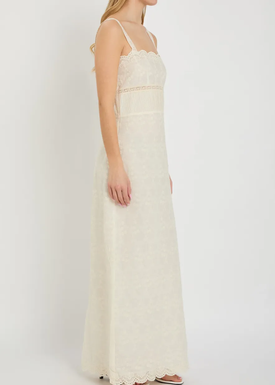 Mila embroidered cotton midi dress