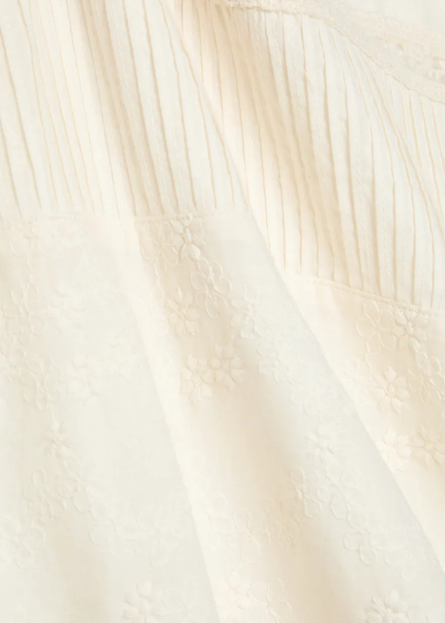 Mila embroidered cotton midi dress