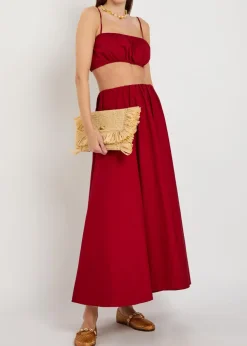 Milano stretch-cotton maxi skirt