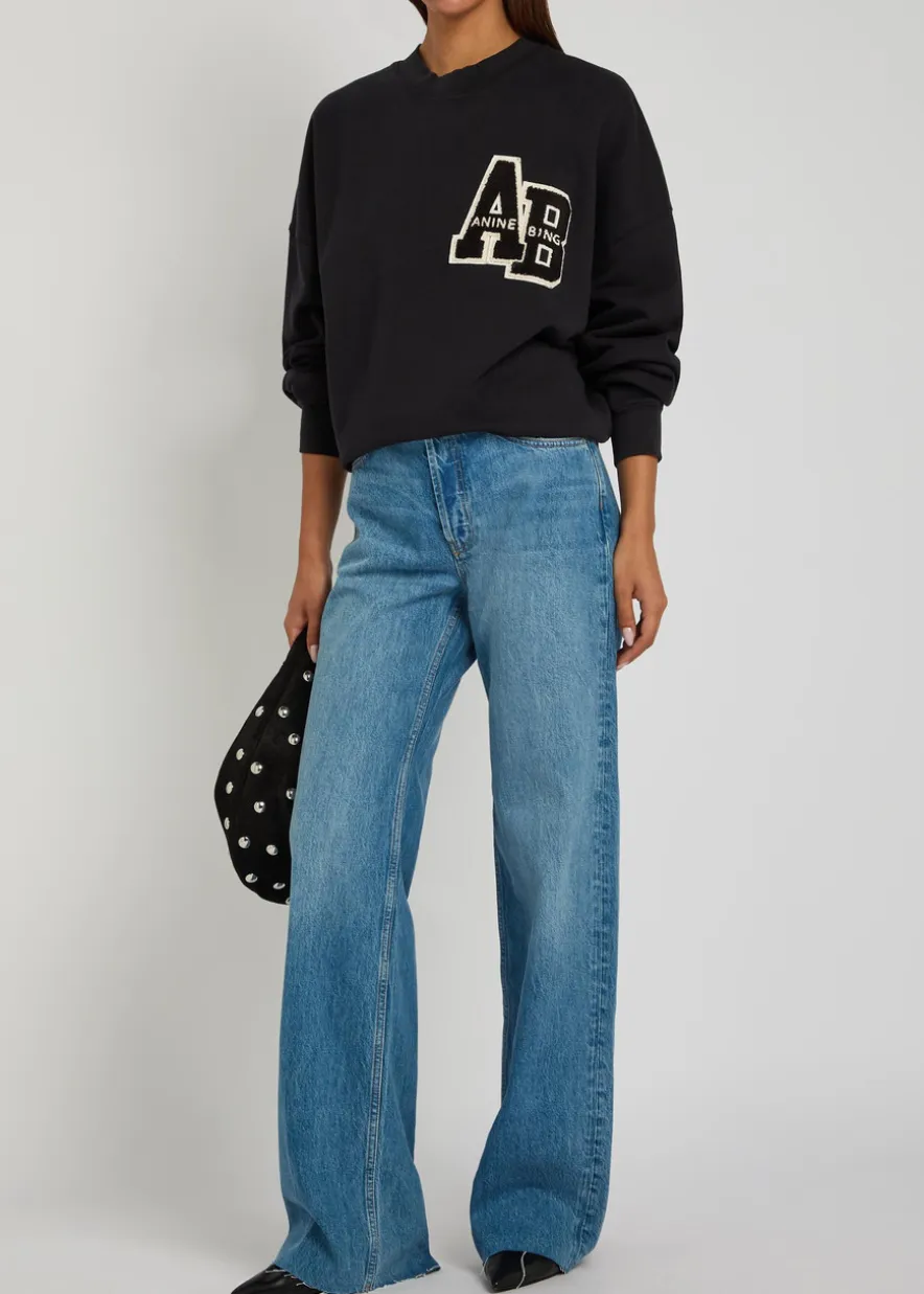 Miles appliquéd cotton sweatshirt