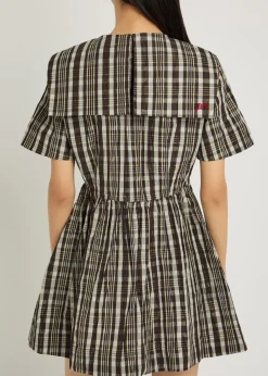 Miley checked taffeta mini dress