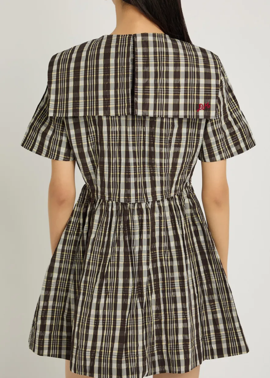 Miley checked taffeta mini dress