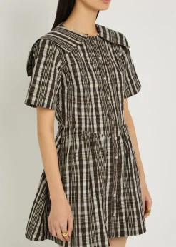 Miley checked taffeta mini dress