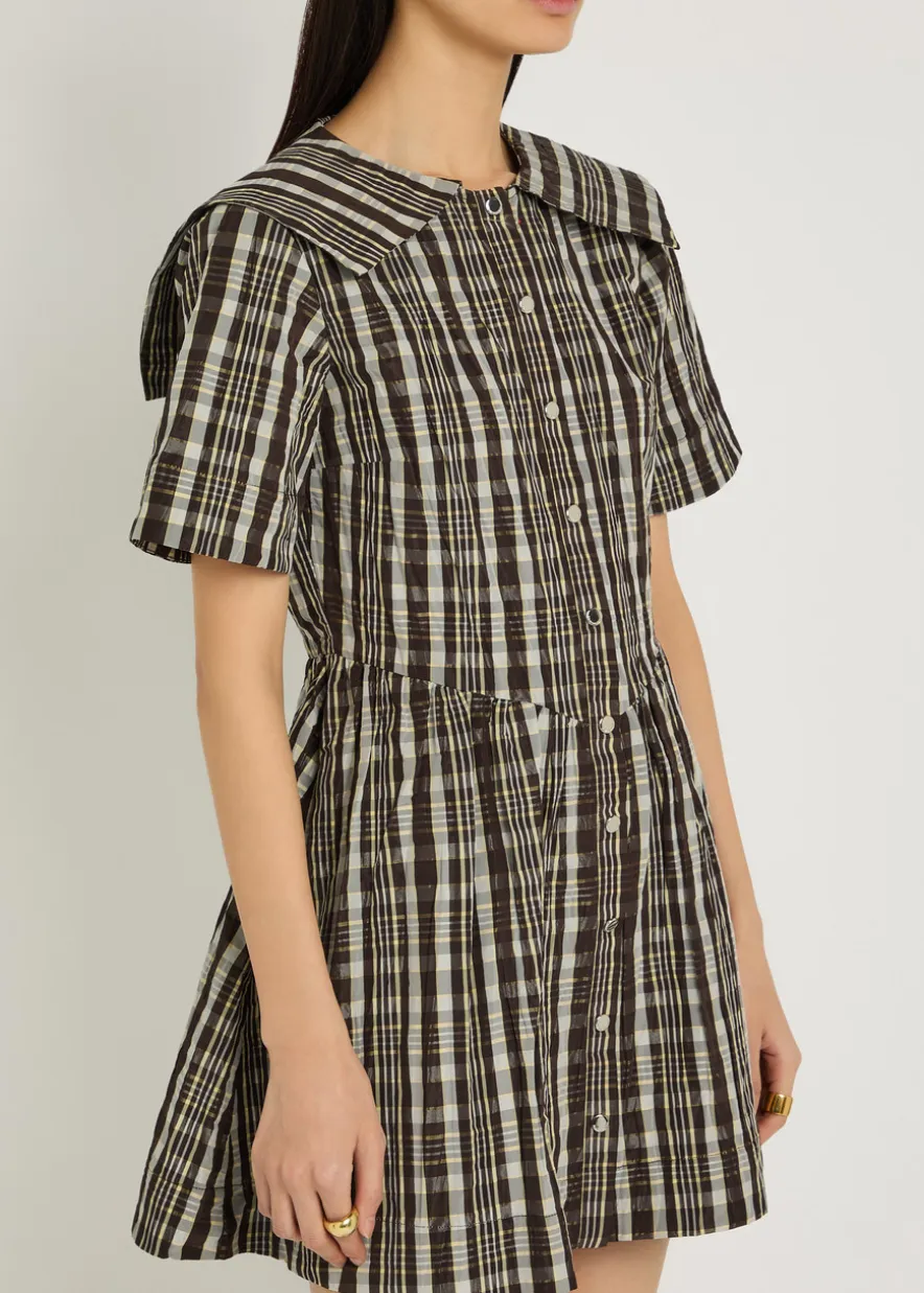 Miley checked taffeta mini dress