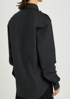 Military cotton-poplin shirt