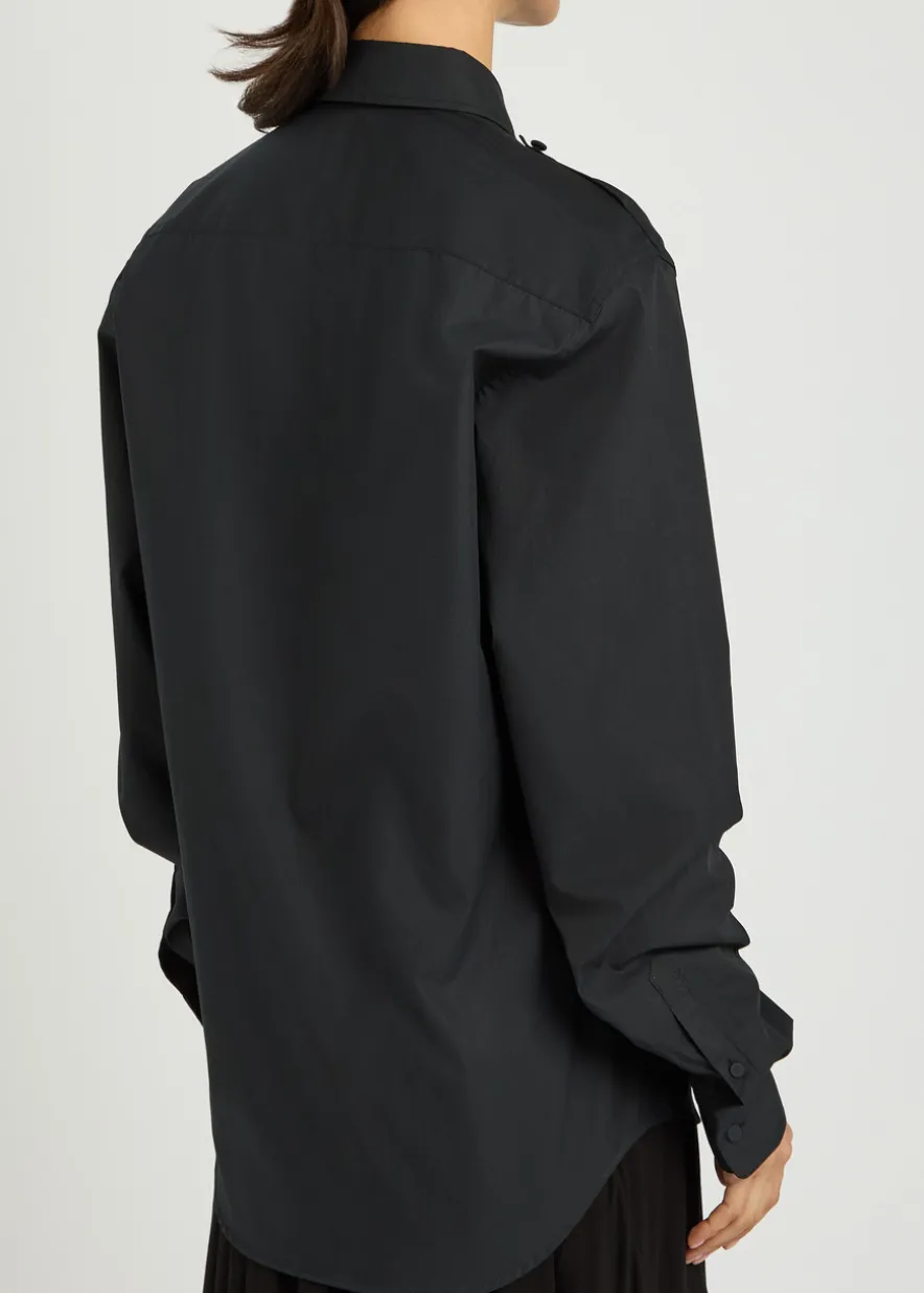 Military cotton-poplin shirt