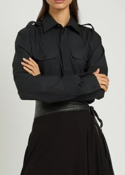 Military cotton-poplin shirt