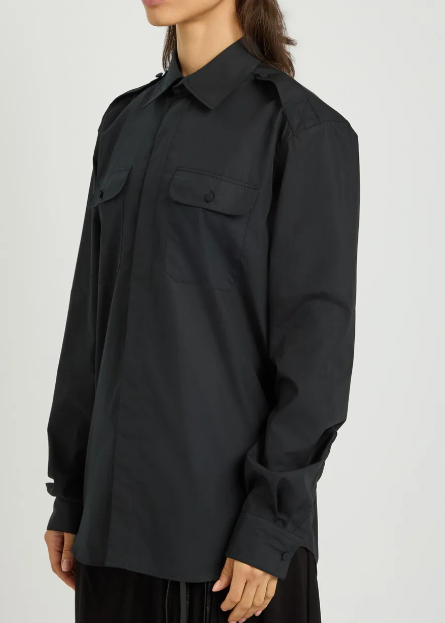 Military cotton-poplin shirt