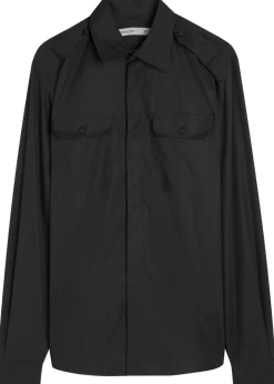 Military cotton-poplin shirt