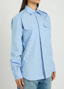 Military cotton-poplin shirt