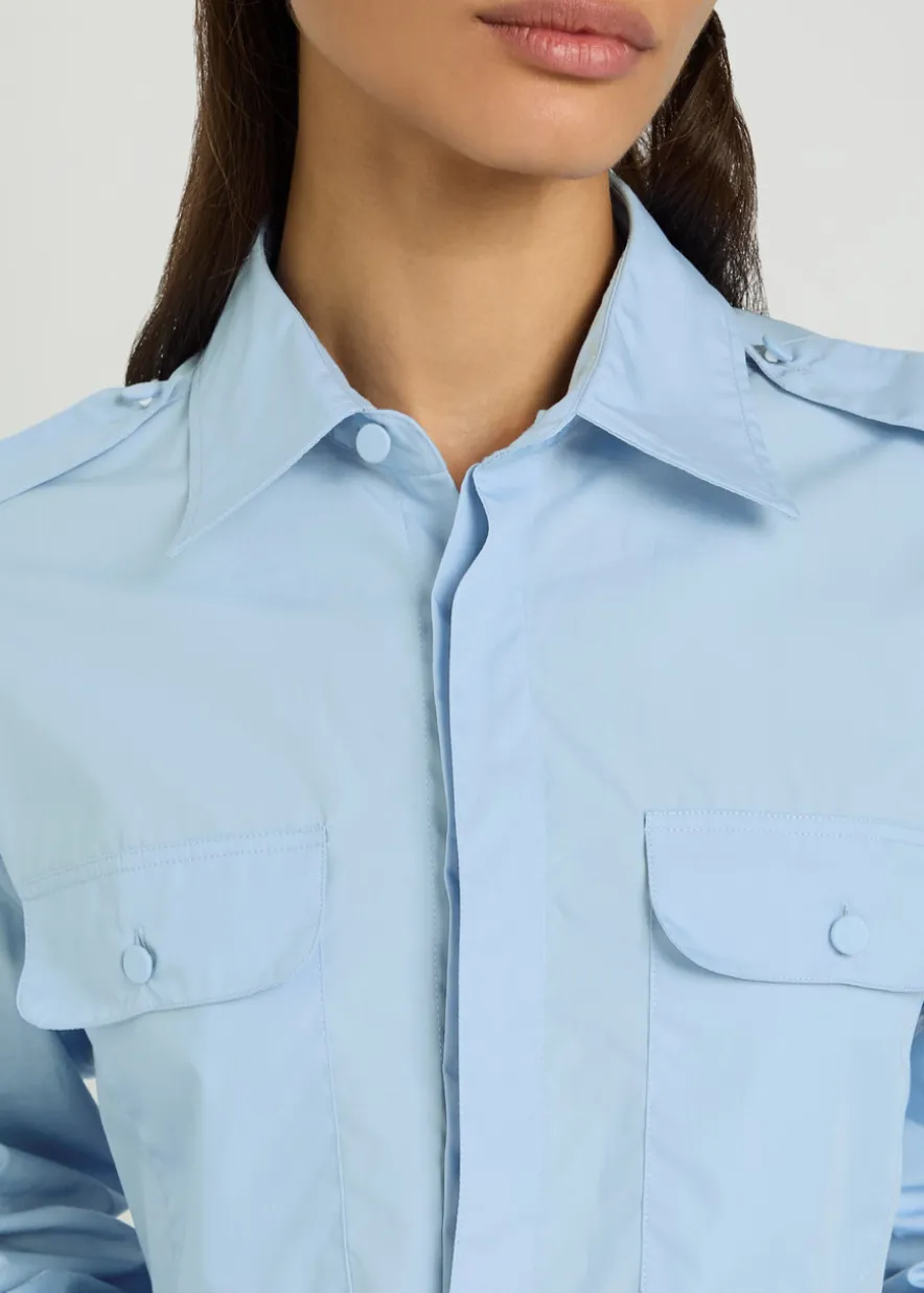 Military cotton-poplin shirt